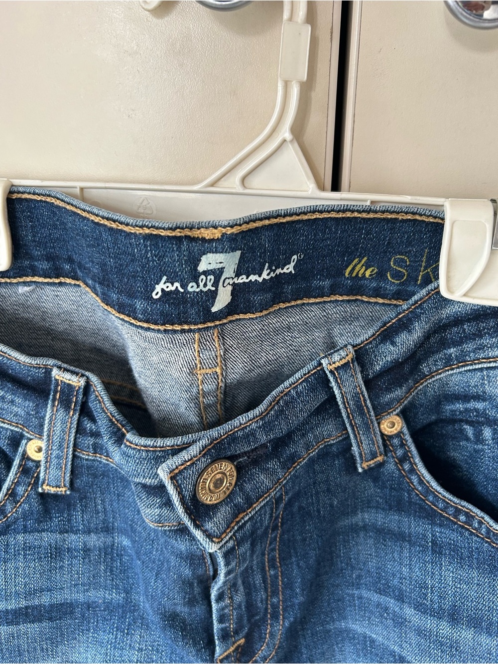 7 For All Mankind Blue Skinny Women's Jeans
